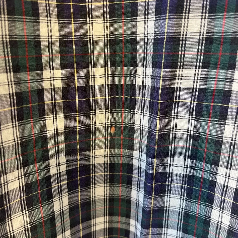 Ralph Lauren Blue and White Plaid Flat-Front Shorts